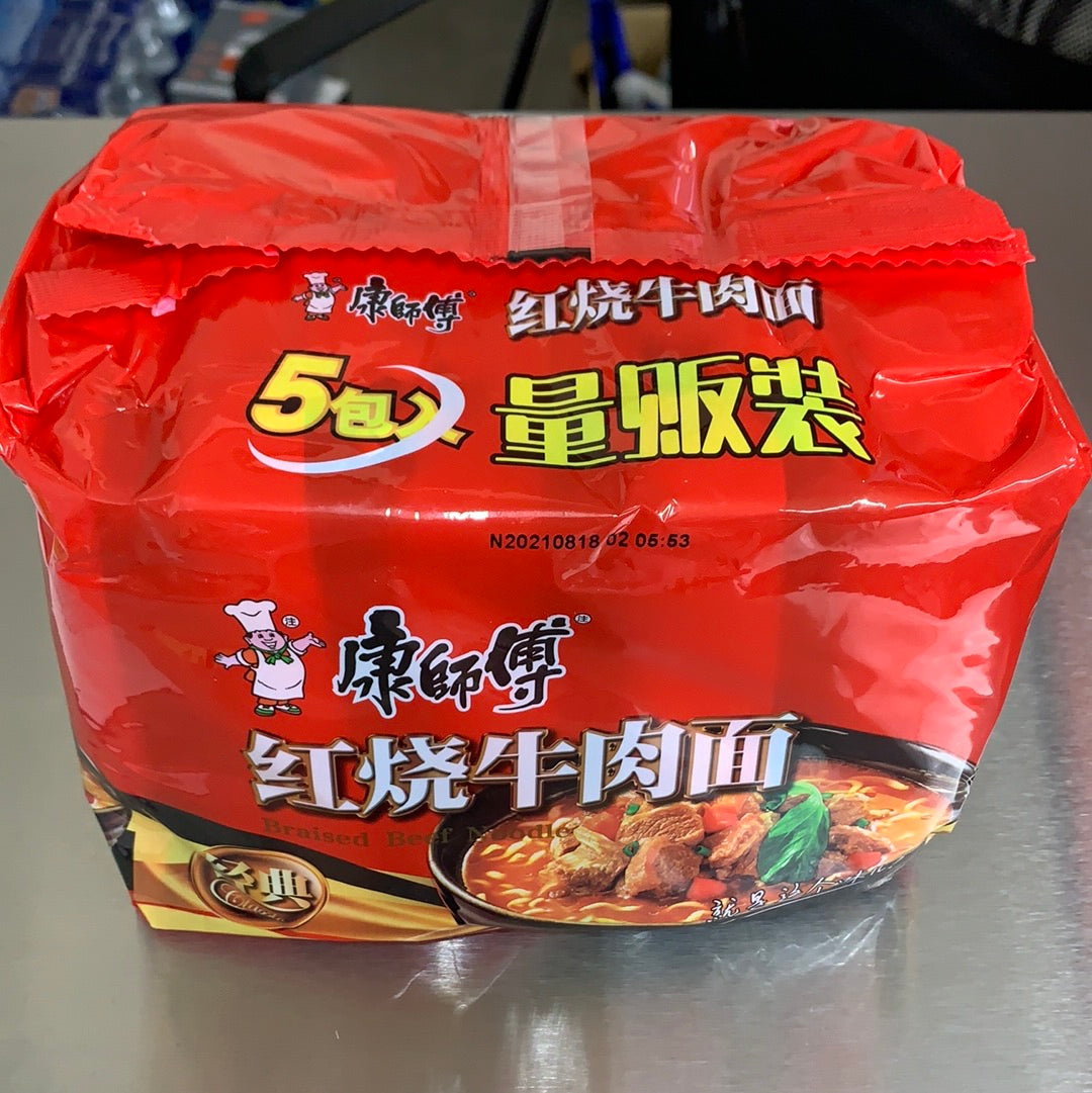 康师傅/红烧牛肉面/5连包