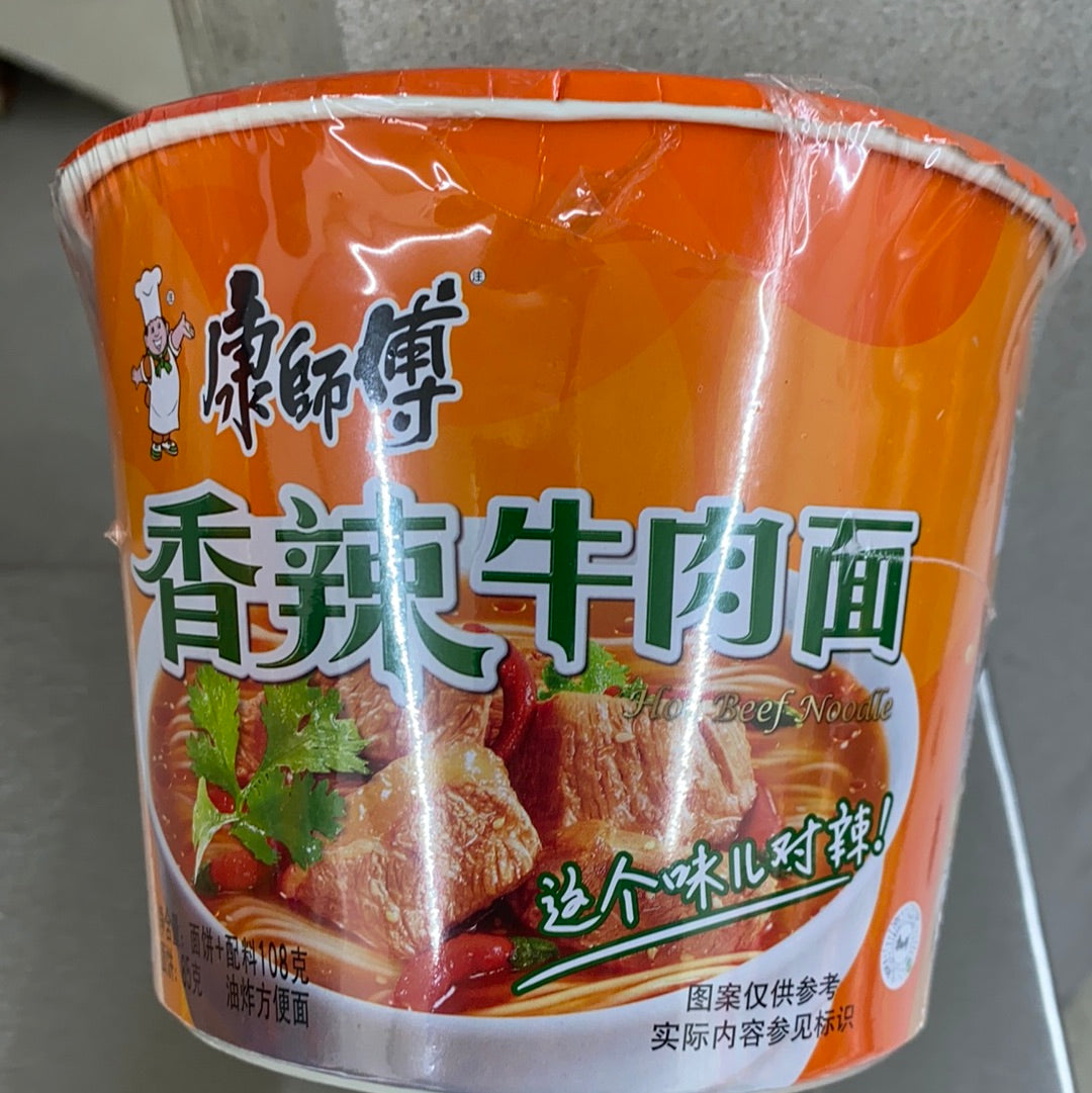 康师傅-香辣牛肉面/桶。108G