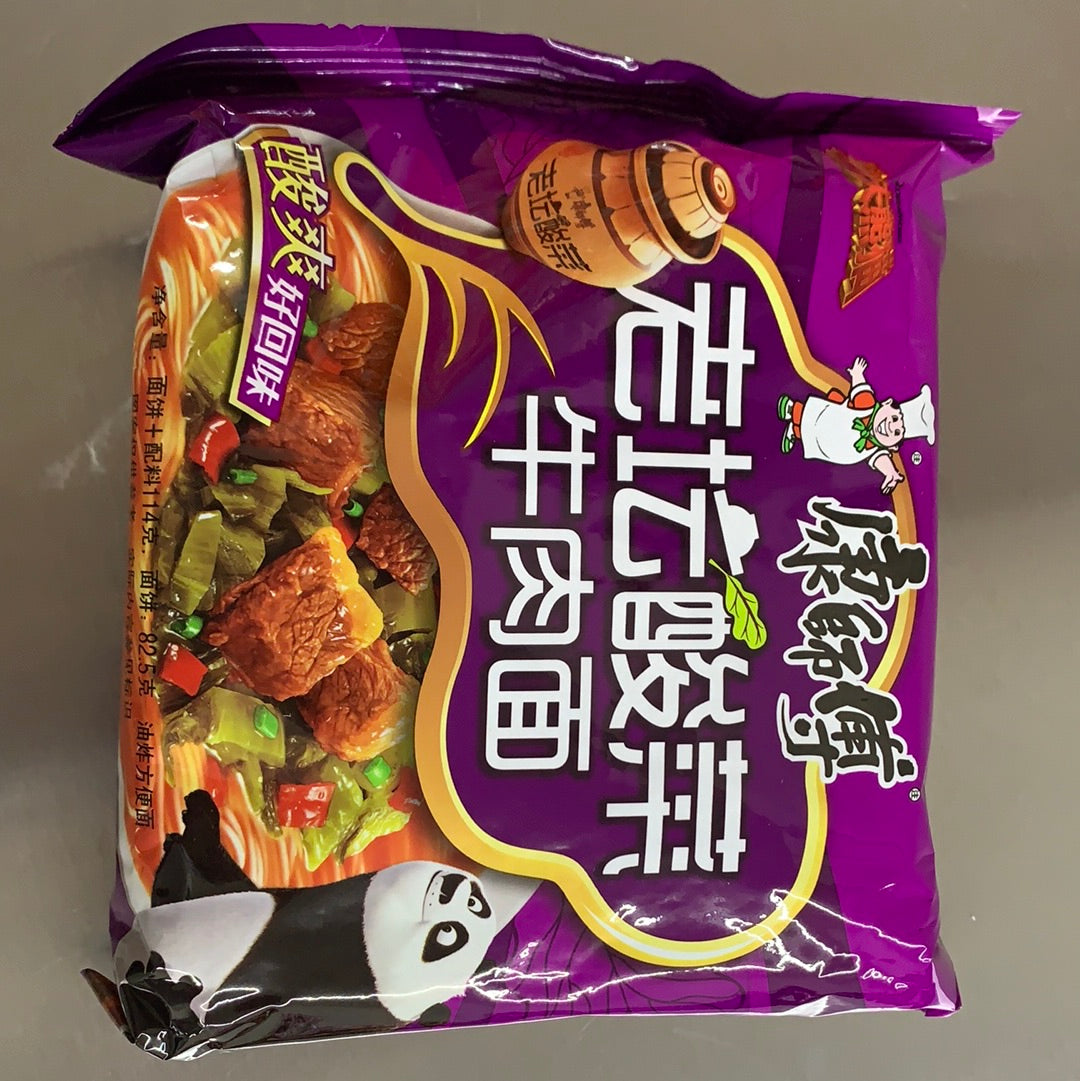 康师傅/老坛酸菜牛肉面/袋。82g