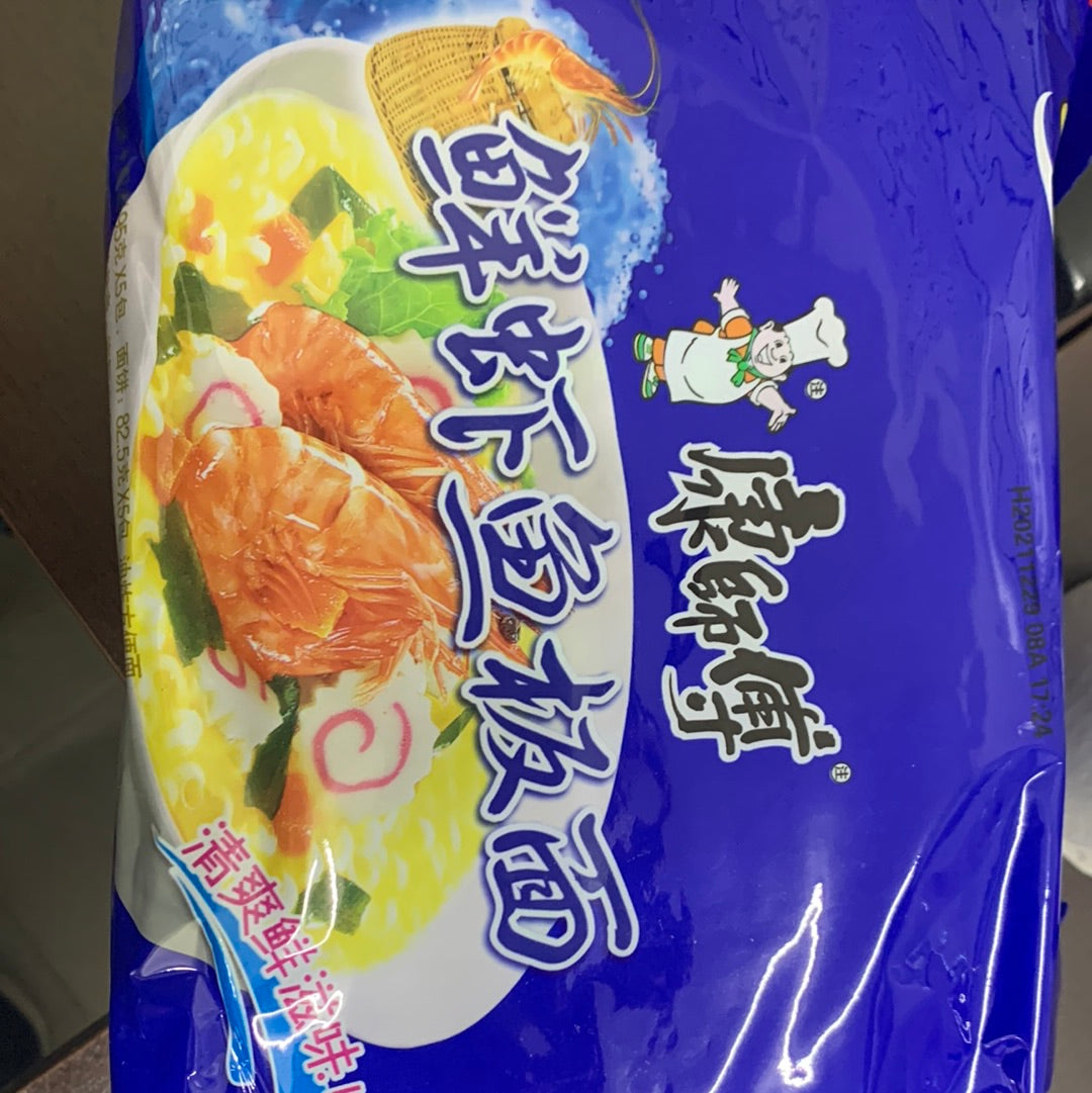 康师傅-鲜虾鱼板面-5连包