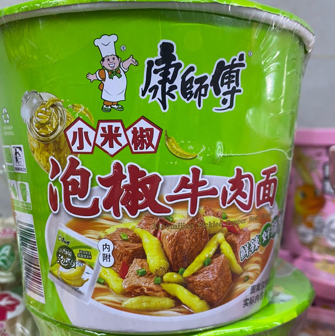 康师傅-泡椒牛肉面/桶 110克