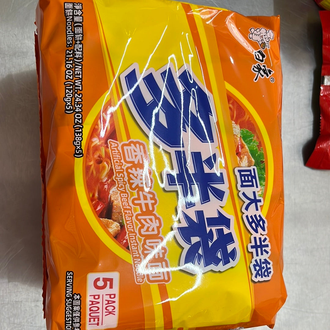 白象/香辣牛肉面/5连包