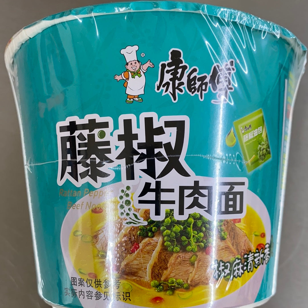 康师傅-藤椒牛肉面桶 108G